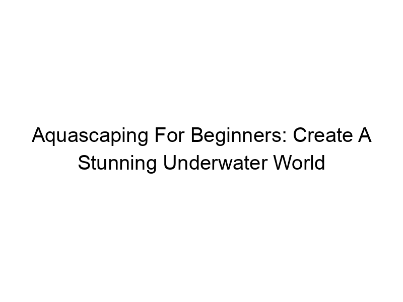 Read more about the article Aquascaping For Beginners: Create A Stunning Underwater World