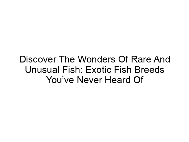 You are currently viewing Discover The Wonders Of Rare And Unusual Fish: Exotic Fish Breeds You’ve Never Heard Of