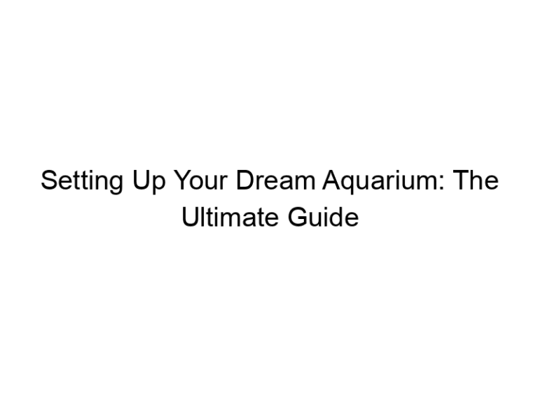 Setting Up Your Dream Aquarium: The Ultimate Guide